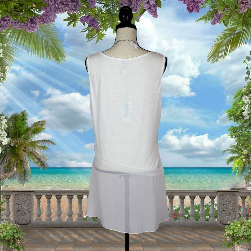 TRADED- NWT Monoreno White Swim Cover-Up Large - Picture 2 of 10